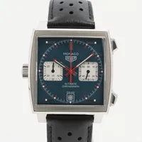 タグホイヤー モナコ キャリバー11 CAW211P SS×革 AT 青文字盤