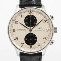 IWC ポルトギーゼ IW371411 SS×革 AT アイスブルー文字盤 ＡＢランク