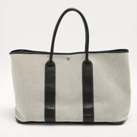 エルメス ガーデンパーティTGM ブッフル×トワルアッシュ ブラック×ホワイト シルバー金具