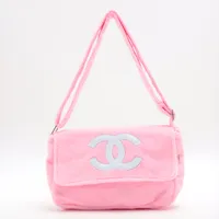 CHANEL 正規ノベルティ パイル生地 ショルダーバッグ 新品 ピンク CHANEL 正規ノベルティ パイル生地 ショルダーバッグ 新品 ピンク