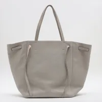 セリーヌ カバファントム レザー トートバッグ グレー