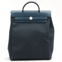 エルメス エールバッグアドPM トワルオフィシエ ネイビー シルバー金具 ＡＢランク