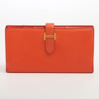 エルメス ベアンスフレ ヴォーエプソン 財布 レッド ゴールド金具