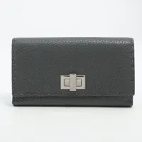 フェンディ ピーカブー レザー 長財布 グレー