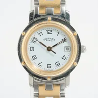 エルメス クリッパー CL4.220 SS×GP QZ 白文字盤