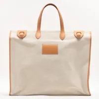 エルメス カバ50 トワルアッシュ ベージュ ゴールド金具