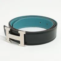 HERMES エルメス コンスタンス クロコ レザーベルト T PN 460 AI ブルー HERMES - HERMES エルメス コンスタンス クロコ レザーベルト T PN 460