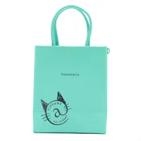 ティファニー スモール ショッピング トート レザー 2WAYハンドバッグ ブルー