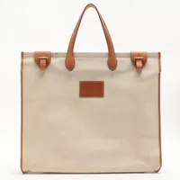 エルメス カバ50 トワルアッシュ ベージュ ゴールド金具