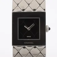 シャネル マトラッセ SS QZ 黒文字盤 ＡＢランク