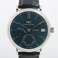 IWC ポートフィノ ハンドワインド 8DAYS IW510106 SS×革 手巻き 青文字盤 Ａランク