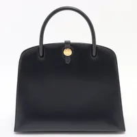 エルメス ダルヴィMM ボックスカーフ ネイビー ゴールド金具 ＡＢランク