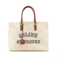セリーヌ ホリゾンタルカバ キャンバス×レザー トートバッグ