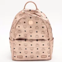 MCM レザー バックパック/リュック ピンク