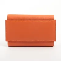 エルメス パッサンコンパクト ヴォーエプソン オレンジ シルバー金具 ＡＢランク