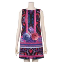 ヴェルサーチ ポリエステル×レーヨン ノースリーブワンピース 38 マルチカラー