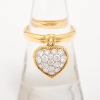 ギメル ハートパヴェ ダイヤ リング 18K(YG)×Pt950