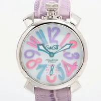 ガガミラノ マヌアーレ48mm 5016.4 SS×革 手巻き 青文字盤 AB