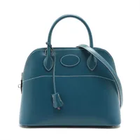 エルメス ボリード31 ボックスカーフ ブルータラサ シルバー金具 ＡＢランク