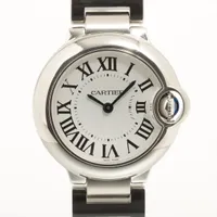 カルティエ バロンブルー ドゥ カルティエ W69010Z4 SS QZ シルバー文字盤