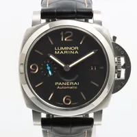 パネライ ルミノールマリーナ PAM01312 SS×革 AT 黒文字盤 ＡＢランク