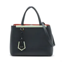 フェンディ プチトゥジュール レザー 2WAYハンドバッグ ネイビー ＡＢランク