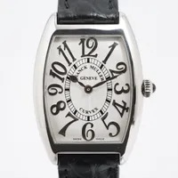 フランクミュラー トノーカーベックス 1752QZ SS×革 QZ シルバー文字盤