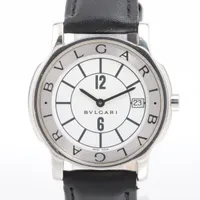 ブルガリ ソロテンポ ST35S SS×社外革 QZ 白文字盤