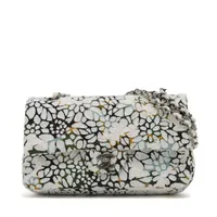 シャネル マトラッセ ツイード×レザー ダブルフラップ　ダブルチェーンバッグ ホワイト ガンメタリック金具