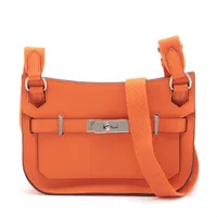 エルメス ジプシエールミニ ヴォースイフト オレンジ シルバー金具 Ａランク
