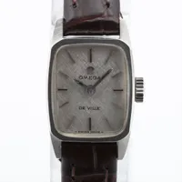 オメガ デヴィル SS×社外革 手巻き シルバー文字盤