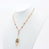 ゾッカイ 色石 ダイヤ ネックレス 750(YG)