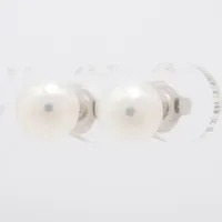 ミキモト パール ピアス K18(WG) 約7.0mm ＡＢランク