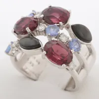 タサキ 色石 ダイヤ リング K18WG