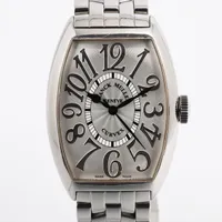 フランクミュラー トノーカーベックス 5850SCREL SS AT シルバー文字盤