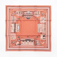 エルメス カレ55 Hermes Paris Station Bandana エルメス パリステーション バンダナ シルク スカーフ レッド Ａランク