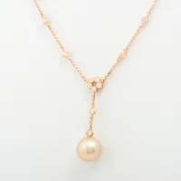 タサキ パール ダイヤ ネックレス K18(YG) 約10.5mm Ｂランク