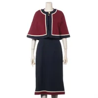 グッチ レーヨン アンサンブル ネイビー×レッド