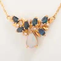 ジバンシィ オパール サファイア ネックレス K18(YG)