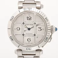 カルティエ パシャ プロンジャー W31040H3 SS AT シルバー文字盤