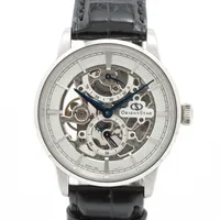 オリエントスター F8B6-UAA0 SS×革 手巻き スケルトン文字盤