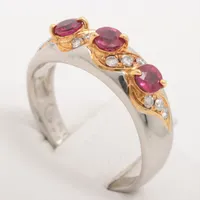 プリマビジュー ルビー ダイヤ リング K18×金性不明