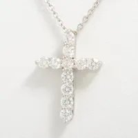 ティファニー スモールクロス ダイヤ ネックレス Pt950