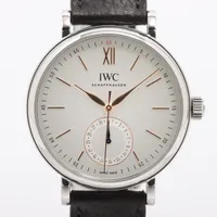 IWC ポートフィノ ポインターデイト IW359201 SS×革 AT アイスブルー文字盤 Ａランク