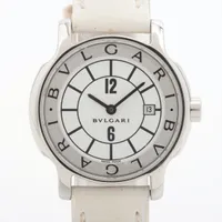 ブルガリ ソロテンポ ST29S SS×革 QZ 白文字盤