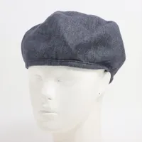 エルメス コットン×シルク ベレー帽 インディゴブルー Ａランク