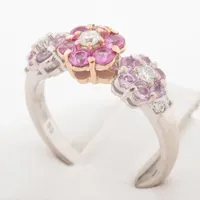 スタージュエリー 色石 ダイヤ リング K18(PG)×K18WG