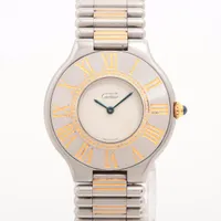 カルティエ SS QZ アイボリー文字盤