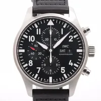 IWC パイロットウォッチ クロノグラフ IW377709 SS×革 AT 黒文字盤 ＡＢランク