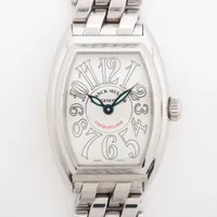 フランクミュラー コンキスタドール 8005LQZ SS QZ シルバー文字盤